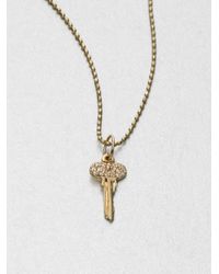 Sydney Evan | Metallic Pavé Diamond 14k Gold Key Pendant Necklace | Lyst
