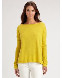 vince slub oversized sweater cotton neck boat yellow