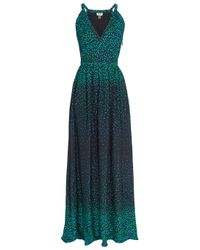 Issa Printed Halter Gown in Green | Lyst