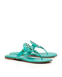 Lyst - Tory Burch Patent Leather Miller Sandal in Green