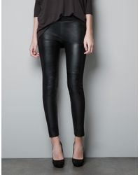 zara leggings leather