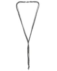 Emanuele Bicocchi | Metallic Woven Silver Double Chain Y Necklace for Men | Lyst