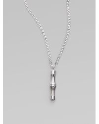 Gucci | Metallic Sterling Silver Bamboo Necklace | Lyst