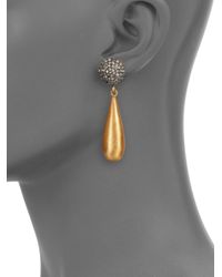 Kevia | Metallic Dome Teardrop Earrings | Lyst