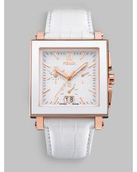 Fendi | Stainless Steel & Ceramic Chronograph Strap Watch/white | Lyst