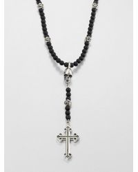 King Baby Studio | Metallic Onyx Beaded Rosary Necklace for Men | Lyst
