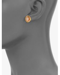 Michael Kors | Metallic Goldtone Crystal Stud Earrings | Lyst
