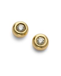 Sydney Evan | Metallic Diamond Bezel Stud Earrings | Lyst