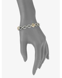 Lagos | Metallic 18k Gold and Sterling Silver Rock Link Bracelet | Lyst