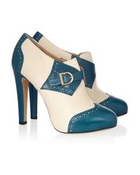 Charlotte Olympia Blue Poirot Leather Boots