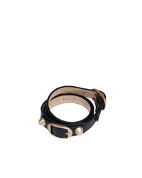Balenciaga | Black Balenciaga Classic Gold Bracelet Double Tour Red | Lyst