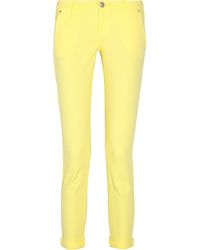 Juicy Couture Yellow Cropped Low-rise Skinny Jeans