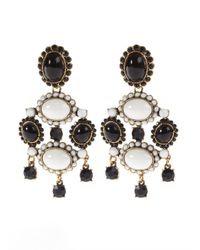 Oscar de la Renta | White Iconic Opaque Cabochon Drop Earrings | Lyst