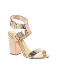 Ted Baker Lissome Metallic Strap Sandals - Lyst