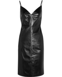 Valentino Leather Dress in Black - Lyst