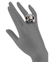 Di Modolo | Black Icona Diamond Pearl Onyx Cluster Ring | Lyst