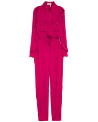 Lanvin | Pink Button Front Jumpsuit | Lyst