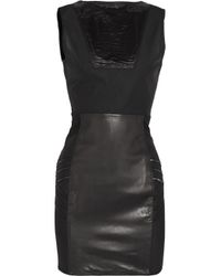 Alexander Wang Leather and Mesh Dress in Black - Lyst