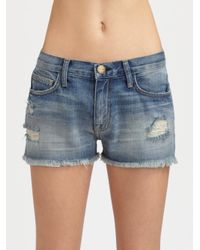 Current/Elliott | Blue Denim Shorts | Lyst