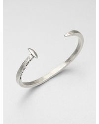 Giles & Brother | Metallic Rail Road Spike Bangle Bracelet/silvertone | Lyst
