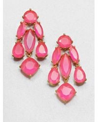 kate spade new york | Pink Faceted Statement Chandelier Earrings | Lyst