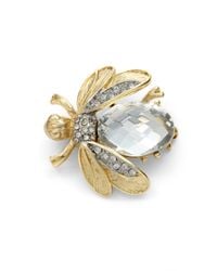 Kenneth Jay Lane | Metallic Crystal Bee Pin | Lyst