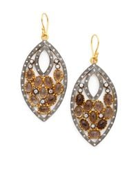 Kevia | Metallic Smoky Quartz Double Marquis Earrings | Lyst