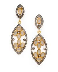 Kevia | Metallic Tiered Marquis Moonstone Earrings | Lyst