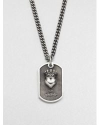 King Baby Studio | Metallic Small Crowned Heart Dog Tag Necklace | Lyst