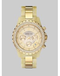 Michael Kors | Metallic Horn-look Link Bracelet Chronograph Watch | Lyst