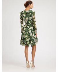 renta oscar silk floral dress