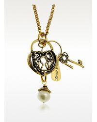 Alcozer & J - Metallic Heart Key Long Necklace - Lyst