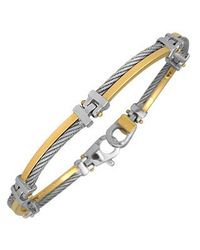 FORZIERI - Metallic Difulco Line Gold And Stainless Steel Link Bracelet for Men - Lyst