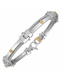 FORZIERI - Metallic Difulco Line Gold Screw Stainless Steel Link Bracelet for Men - Lyst