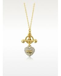 Juicy Couture | Metallic Pave Heart Necklace | Lyst