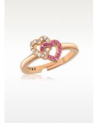 Juicy Couture | Pink Pave Heart Ring | Lyst