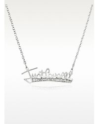 Just Cavalli - Metallic Sign Crystal Signature Chain Necklace - Lyst