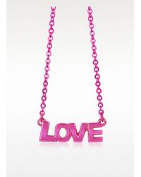 Patrizia Pepe - Pink Brass Love Necklace - Lyst