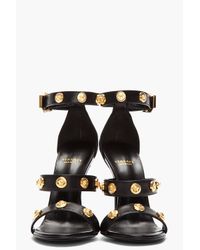 versace gold medusa sandal heel signature light leather