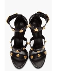 versace gold sandal medusa heel signature lyst light leather