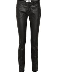 Valentino Coated Skinny Jeans in Black | Lyst