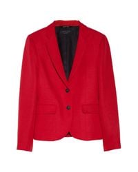 Rag & Bone Red Bailey Cotton and Linen Blend Blazer
