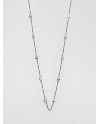 Jude Frances | Metallic White Sapphire Sterling Silver Station Necklace | Lyst