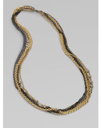 St. John | Metallic Long Multiple Strand Chain Necklace | Lyst