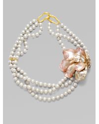 Alexis Bittar | White Flora Multistrand Pearl Necklace | Lyst