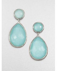 Ippolita | Metallic Mother Of Pearl Clear Quartz Doublet Snowman Drop Earrings | Lyst