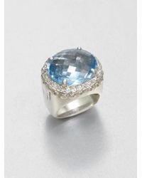John Hardy | Metallic White Sapphire and Sterling Silver Ringsky Blue Topaz | Lyst