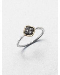 Jude Frances | Metallic Grey Diamond Accented 14k Gold Sterling Silver Diamondshaped Charms | Lyst