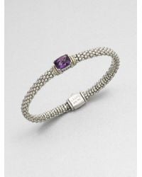 Lagos | Amethyst Sterling Silver and 18k Yellow Gold Bracelet | Lyst