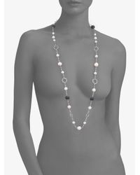 Majorica | 10mm14mm White Pearl Black Onyx Sterling Silver Necklace | Lyst